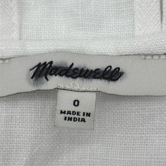 Madewell Embroidered Tank Mini Dress in Linen in Eyelet white size 0 NWT NQ595 - Picture 7 of 12